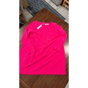 Trina Turk Lavaliere Dress Hot Pink Long Sleeve Shift 12 2111321CL1 NEW NWT